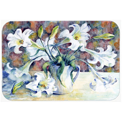 Caroline's Treasures Easter Lillies Glass Cutting Board