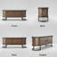 Banc de rangement 47,2 po en noyer avec portes coulissantes, banc à chaussures rembourré avec base en métal robuste et coussin moelleux, organisateur multifonctionnel pour l'entrée, la chambre à coucher et le salon-1907664414