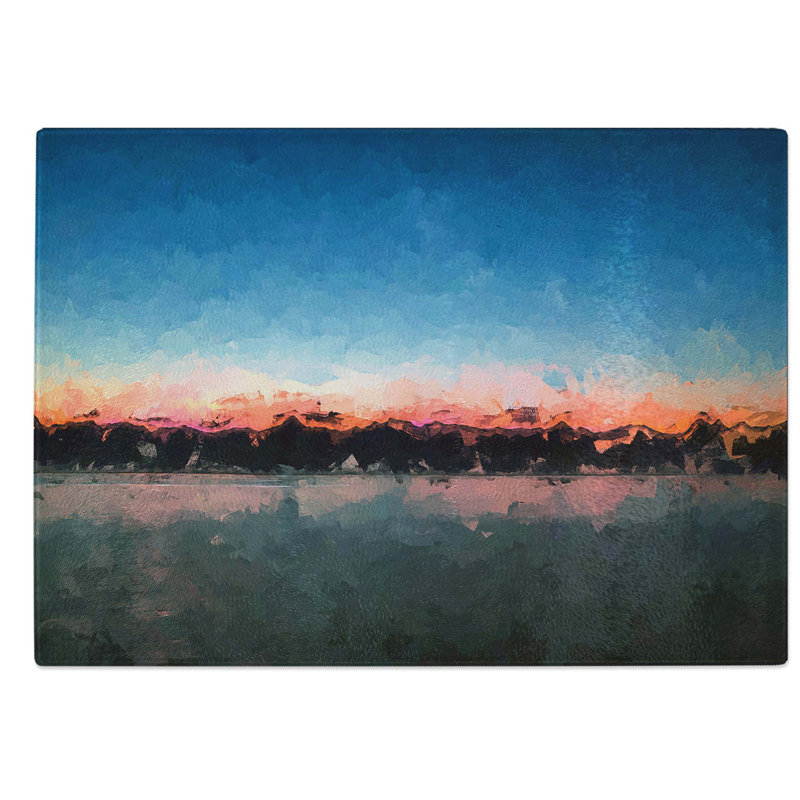 Glass Fuchsia Sky Above The Mountains in Abstract Chopping Board, 28.5 cm W x 20 cm L