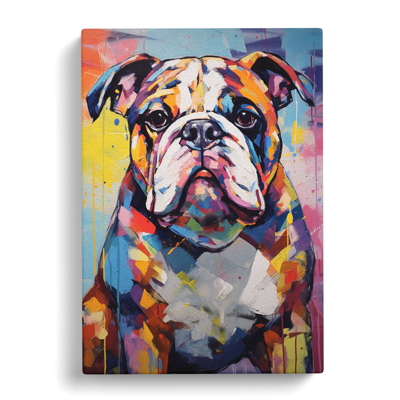British Bulldog Expressionism - No Frame Print, 60cm H x 40cm W x 3cm D