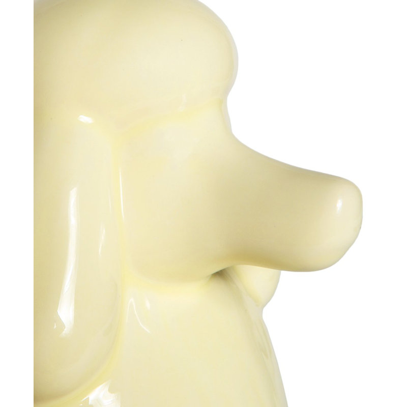 Figurine Rideau, Jaune lustré, H 10 po x l 8,74 po x P 4,13 po, Caniche