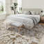 Tapis doux à motif de feuilles lavables - résistant aux marques, antidérapant, pliable, doux tapis en fausse laine - salon, chambre à coucher, cuisine - ton brun, 9 x 12 pi-129391098-129391099