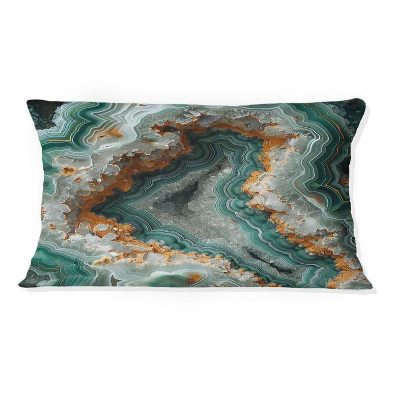 Coussin lombaire Gold Green Stone Geode IV - Stone Geode