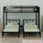 Metal Triple Bunk Bed With Safety Guardrails