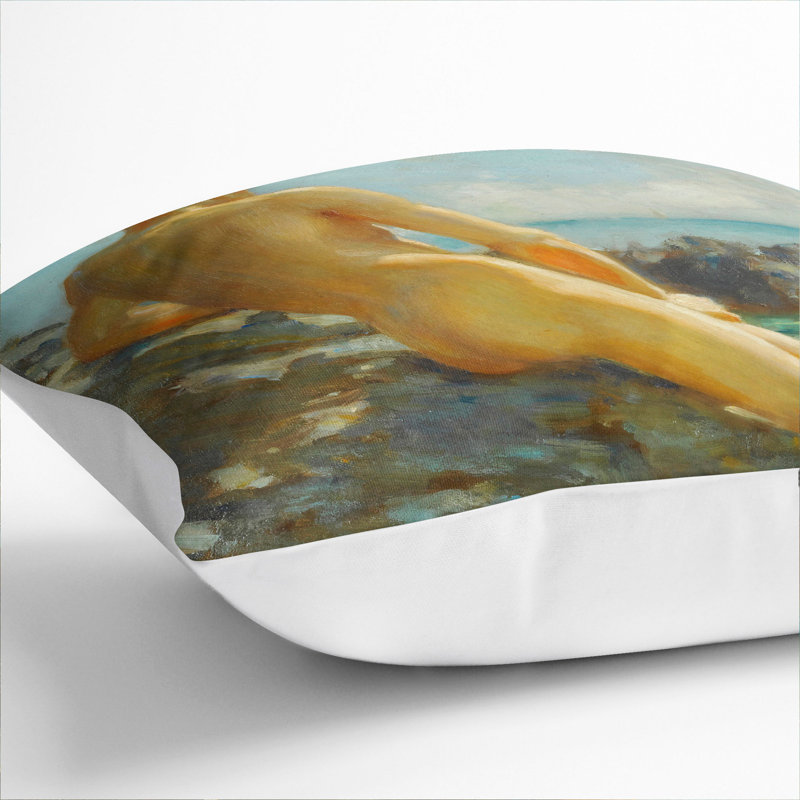 The Bather Scatter Cushion, 40cm H x 40cm W x 15cm D, White