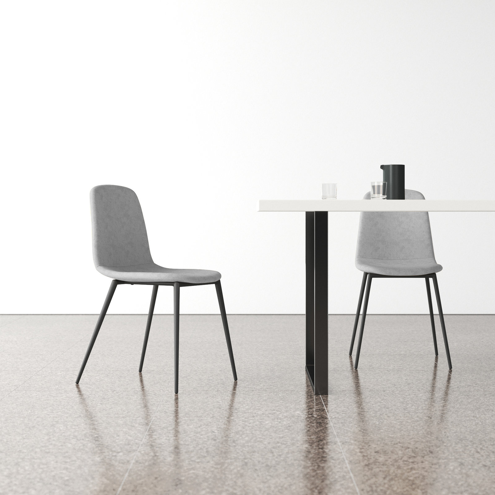 Kody Comfort+ Velvet Dining Chair, Platinum