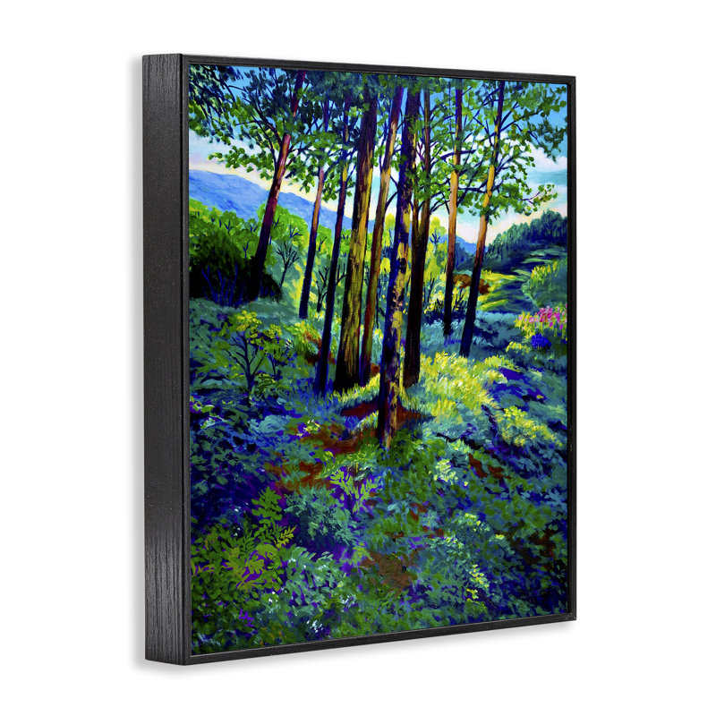 Giclée encadrée Blue Ridge Mountain Breezes, design par Lee Ann Zirbes, H 20 po x l 16 po, Giclée encadrée noir minuit