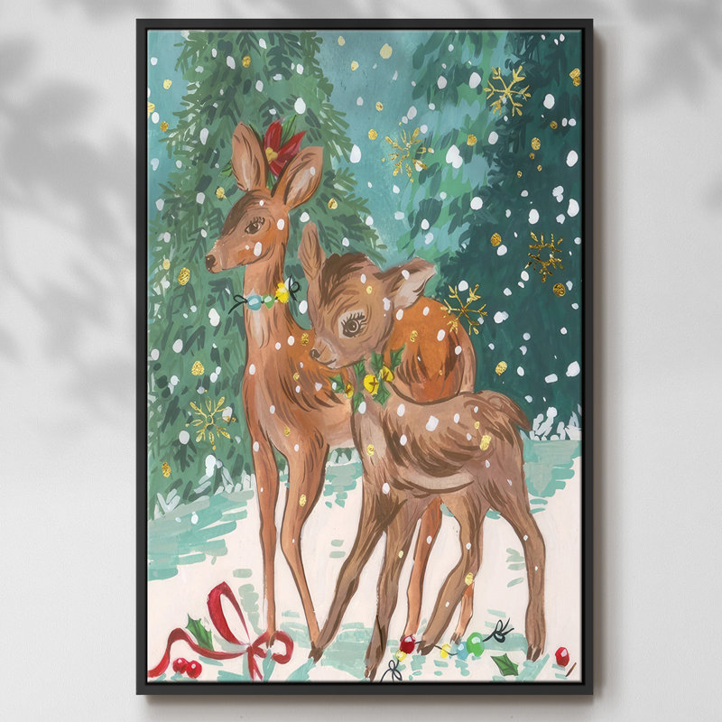 Biche et fauve I, Noir, H 25 po x l 17 po x P 1,5 po