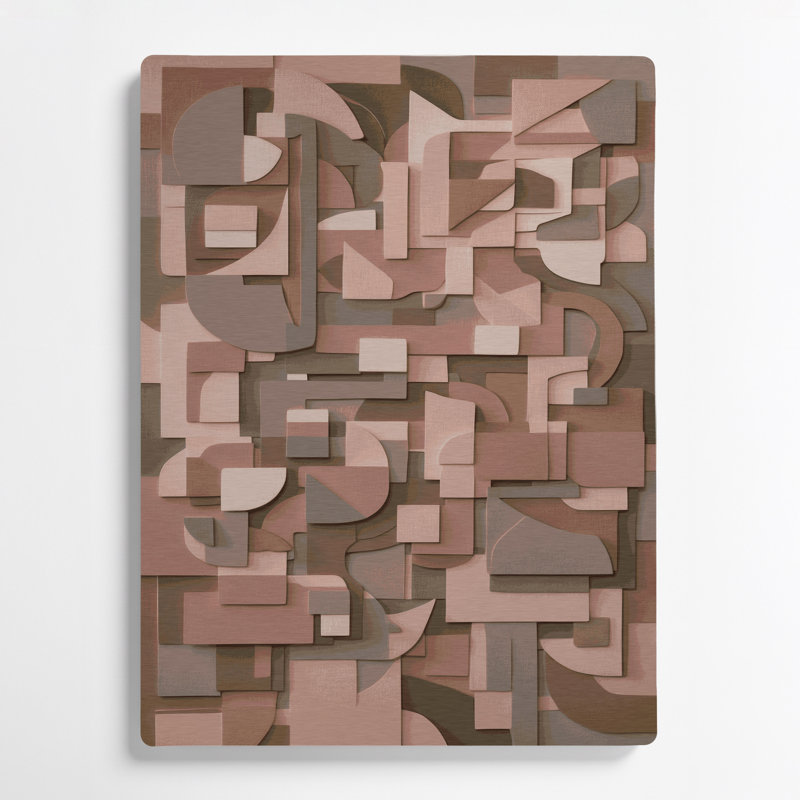 Abstract Shapes 82 Brown Metal Wall Art, 11" H x 14" W