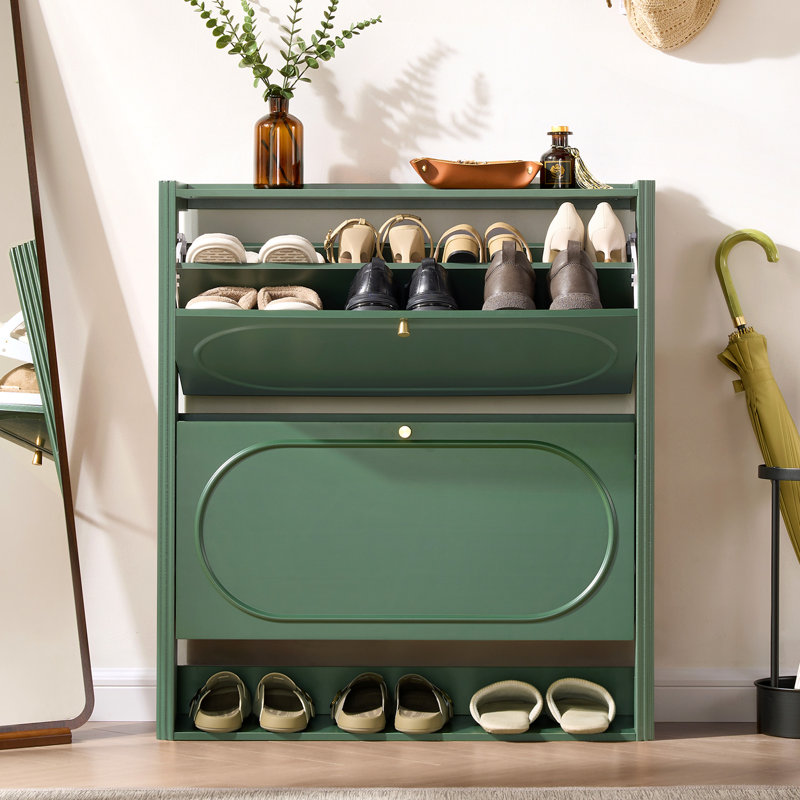 Armoire de rangement pour 20 paires de chaussures, Vert