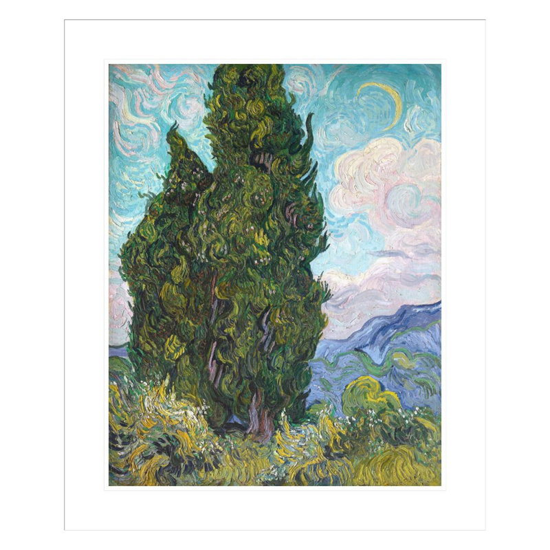 «Cypresses» par Vincent van Gogh, impression giclée encadrée, H 28,09 po x l 23,5 po