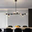 Luminaire linéaire moderne à 8 lumières avec lustre noir pour salle à manger et îlot de cuisine