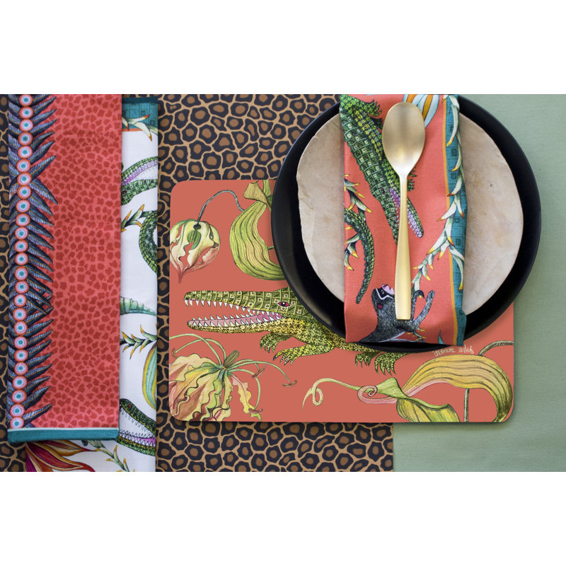 Ardmore 'River Chase' Cotton Napkins, Chalk