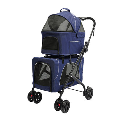 Foldable Pet Stroller, Dog Cat Carrying Cart