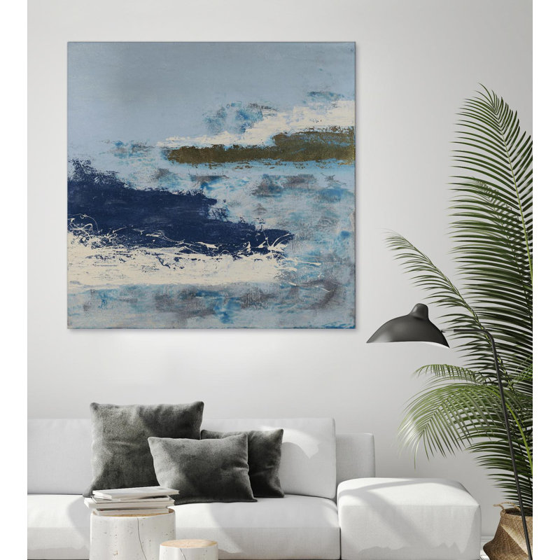 Giant Blue and Beige Canvas Art Print, 72 x 72 inches
