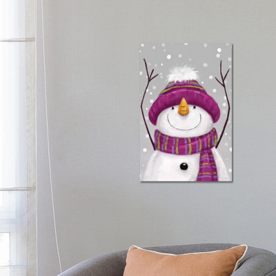 Snowman V by MAKIKO - Wrapped Canvas Print