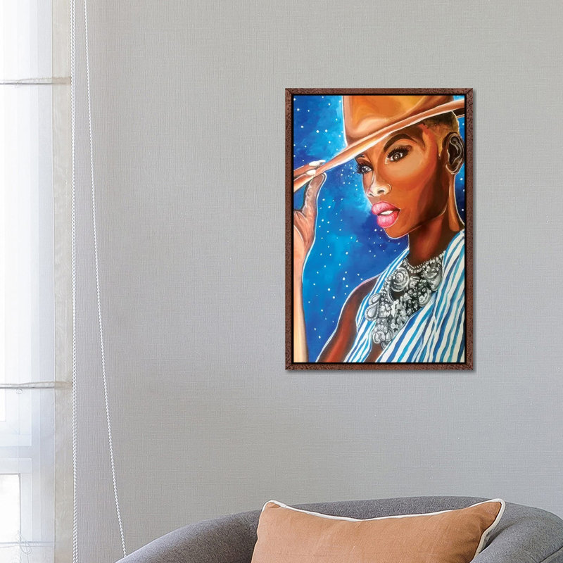 Fashionista - Painting on Canvas, 66.04cm H x 45.72cm W x 3.81cm D, Classic Brown Wood Framed