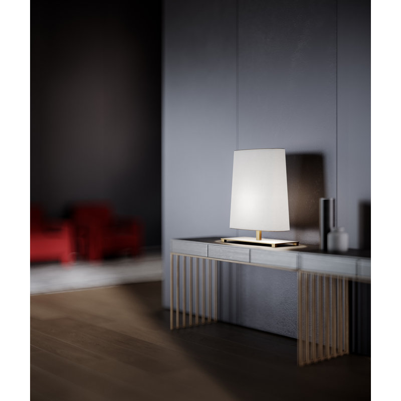 Ovale Table Lamp, Matte Light Satin Bronze, 22.7" H x 19.7" W x 7.8" D, 13 W