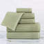 Ensemble de serviettes en coton très absorbant de six articles avec bordure unie et carreauté Ruvins-498400816