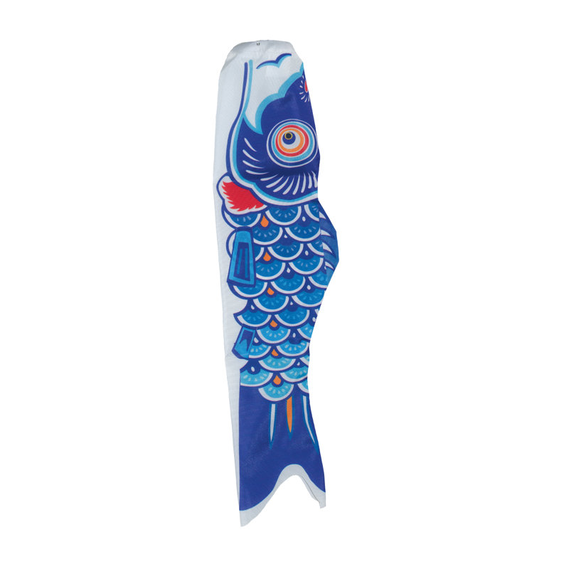 Carpe koï, H 36 po x l 10 po, Bleu