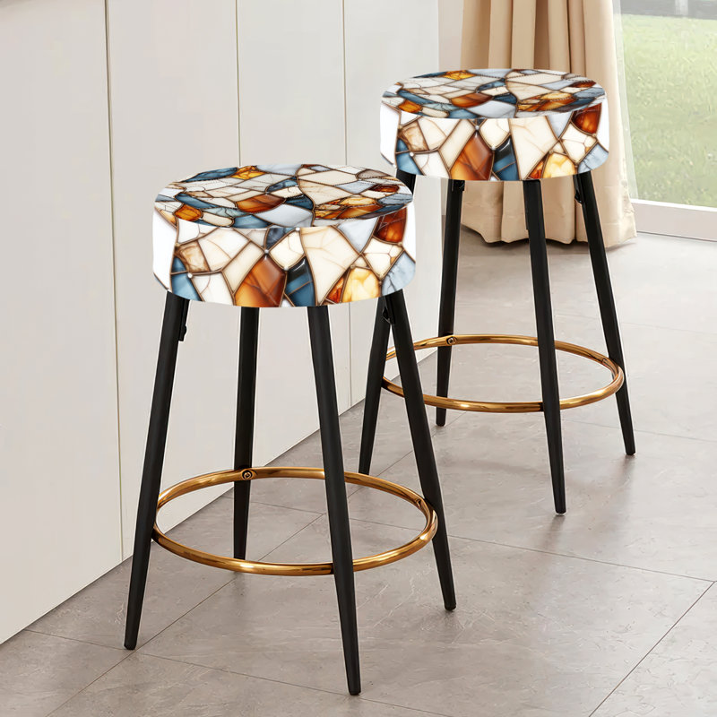 Ensemble de 2 tabourets de bar en marbre Earth Tones