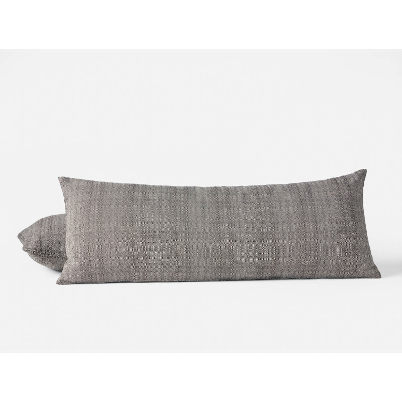Lido Organic Decorative Pillow Cover 14"X36" Undyed W/Khaki, Rectangular 14"H x 36"W, Undyed w/Espresso