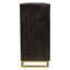 Buffet 4 portes Juno en noir antique avec sculpture traditionnelle sur bois massif