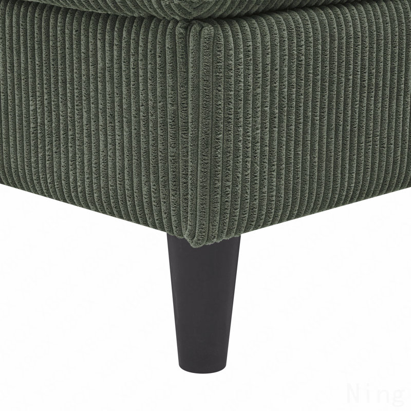 Cordory Upholstered Modular Sectional With 2 Ottomans, Dark Green
