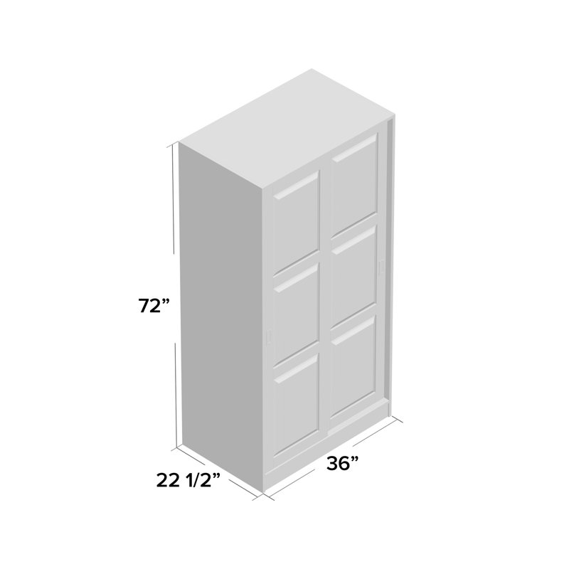 Garde-robe 2 portes coulissantes Pridemore, Blanc