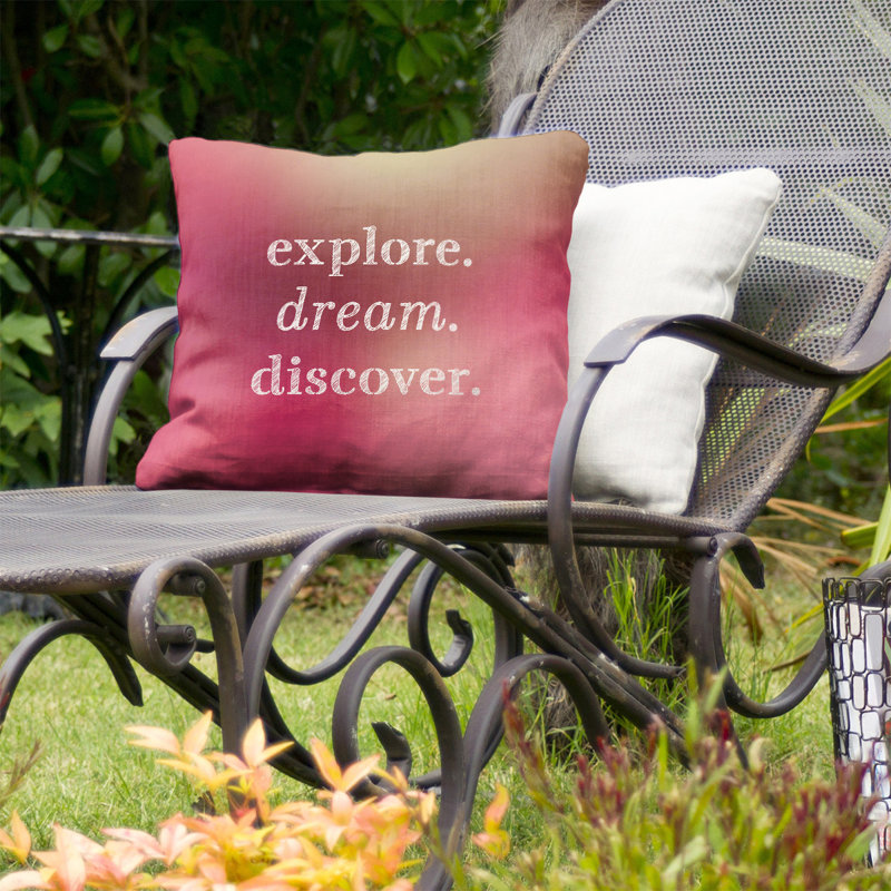 Coussin décoratif intérieur/extérieur discover rêves, 20 po x 20 po, Dégradé rose