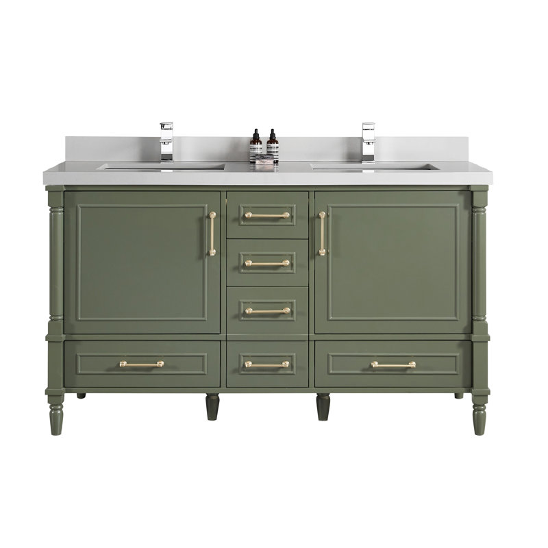 Ensemble de meuble-lavabo double 60 po Flavell, Carrara