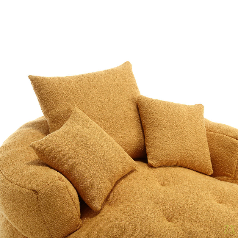 Canapé-lit simple Chenille, Boucle jaune