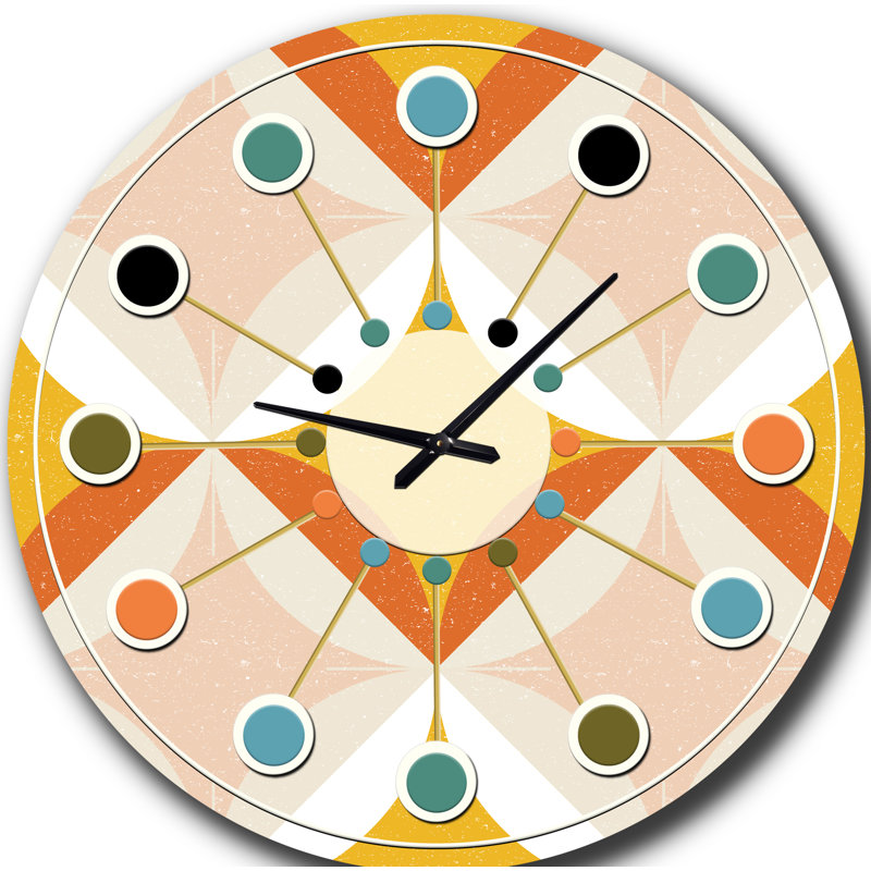 Horloge murale rétro Mid-Century, Moyenne