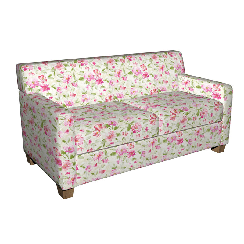 Tissu à imprimé floral, Vert et rose