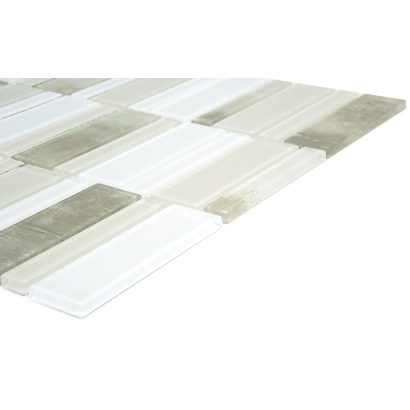 La Vie White 12 in. x 12 in. Glossy Glass Wall Tile (13.69 sq. ft./Case), Cream