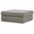 Aval Oversized Accent Ottoman, 44 Inch Square Ash Gray Polyester