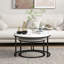 Tables gigognes, ensemble de 2 tables basses avec plateau en faux marbre