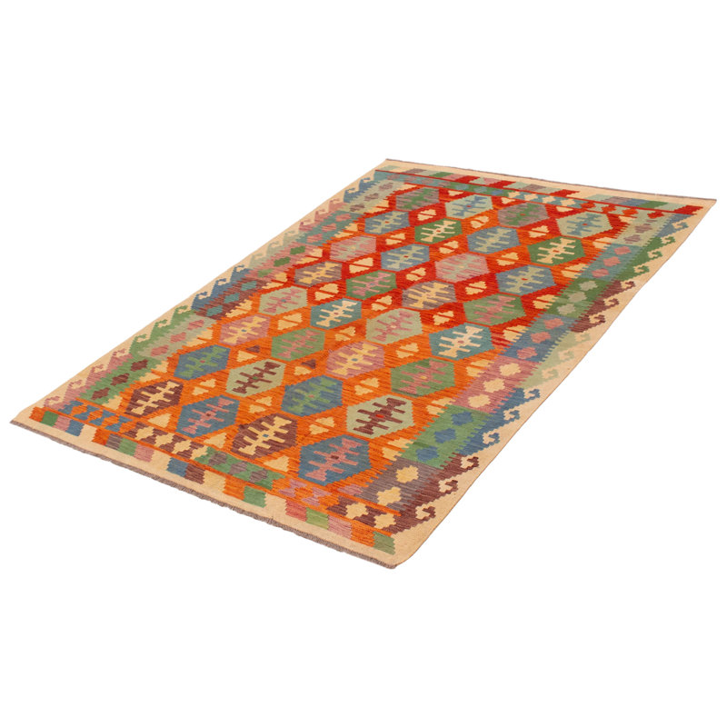 Tapis unique rouge de 5 pi 8 po x 8 pi 0 po