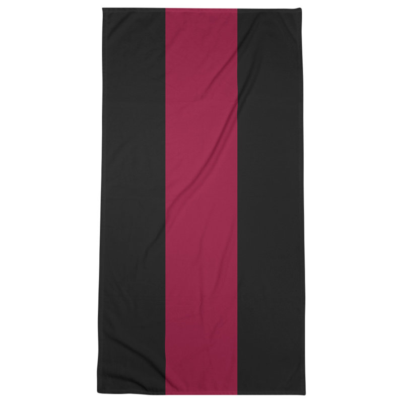 Cotton Blend Lightweight Bath Towel, Black/Red/Black