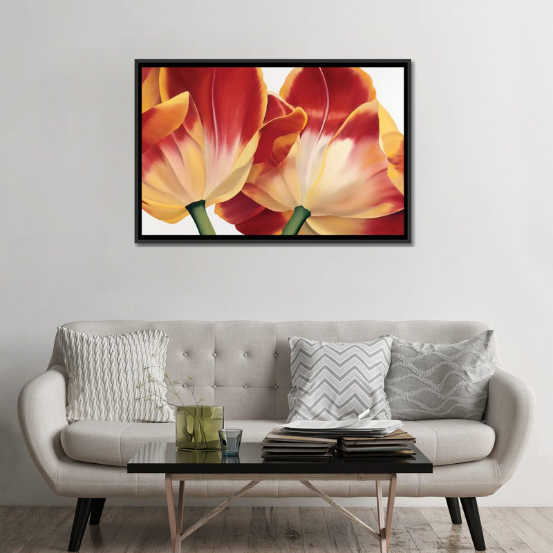 « original fleur iii », impression sur toile, H 18 po x l 26 po x P 1,5 po, Toile avec cadre noir, Pas de tapis