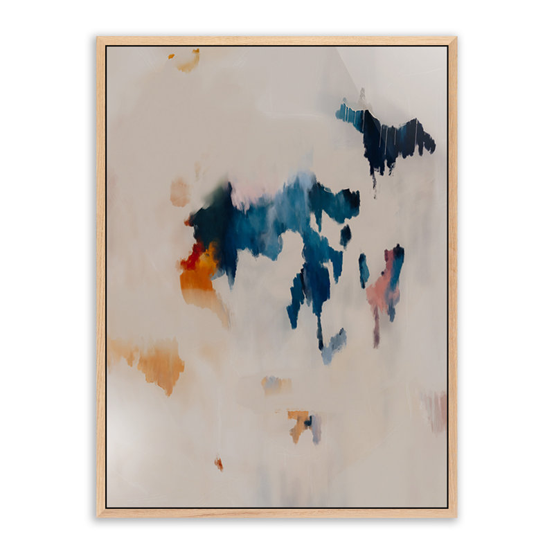 Unfolding No 3 Painting by Patricia Vargas, 32" H x 24" W, White Oak Framed