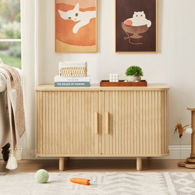 35.43'' Cat Litter Box Enclosure With Sliding Doors