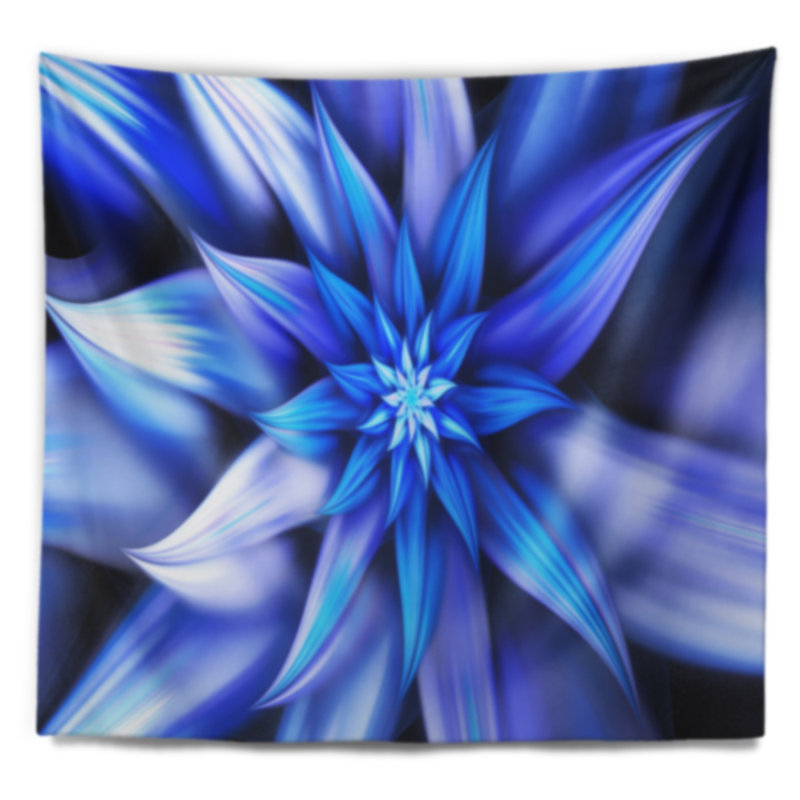 Tapisserie florales de fleurs bleues danse, H 50 po x l 60 po