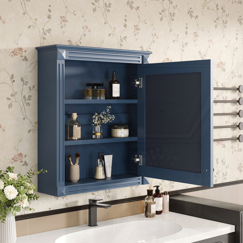 Armoire de rangement murale pour pharmacie, Bleu