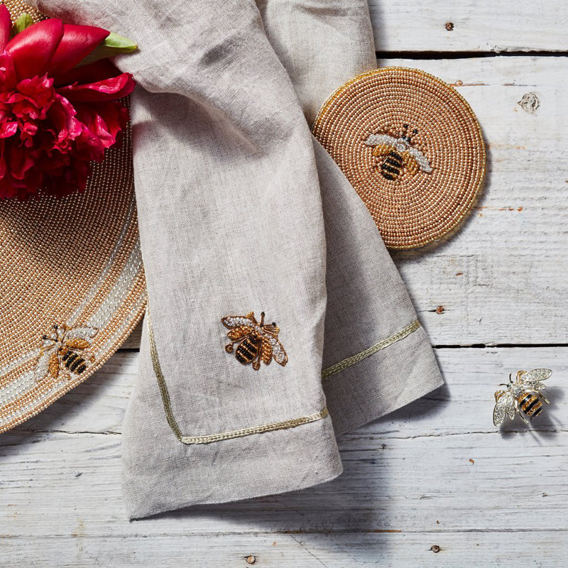 Cotton Round Beaded Placemat