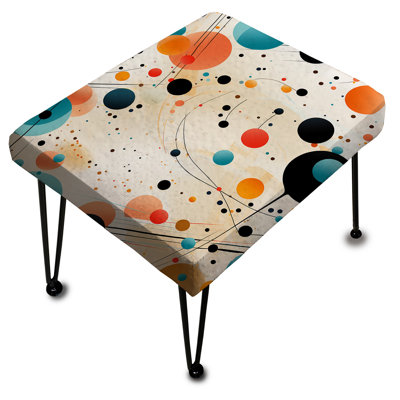 Motif à pois rétro et futuriste - Repose-pieds rectangulaire à pois