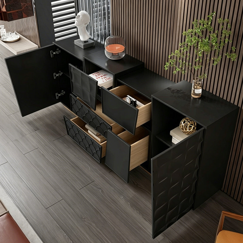 Buffet luxueux de style italien léger, Noir / or