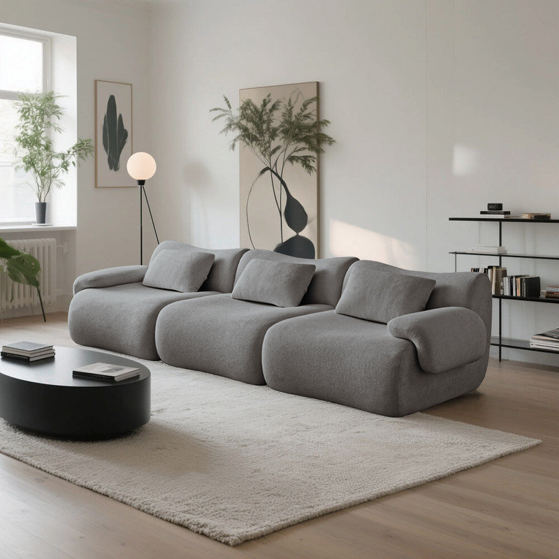 Canapé modulaire Boucle Cloud, Gris clair