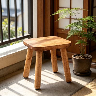 Marchepied et support pour plante en bois massif - Meuble multifonctionnel avec pieds amovibles, capacité de 300 lb, coussins antidérapants pour le salon, le patio, la salle de bain et la cuisine