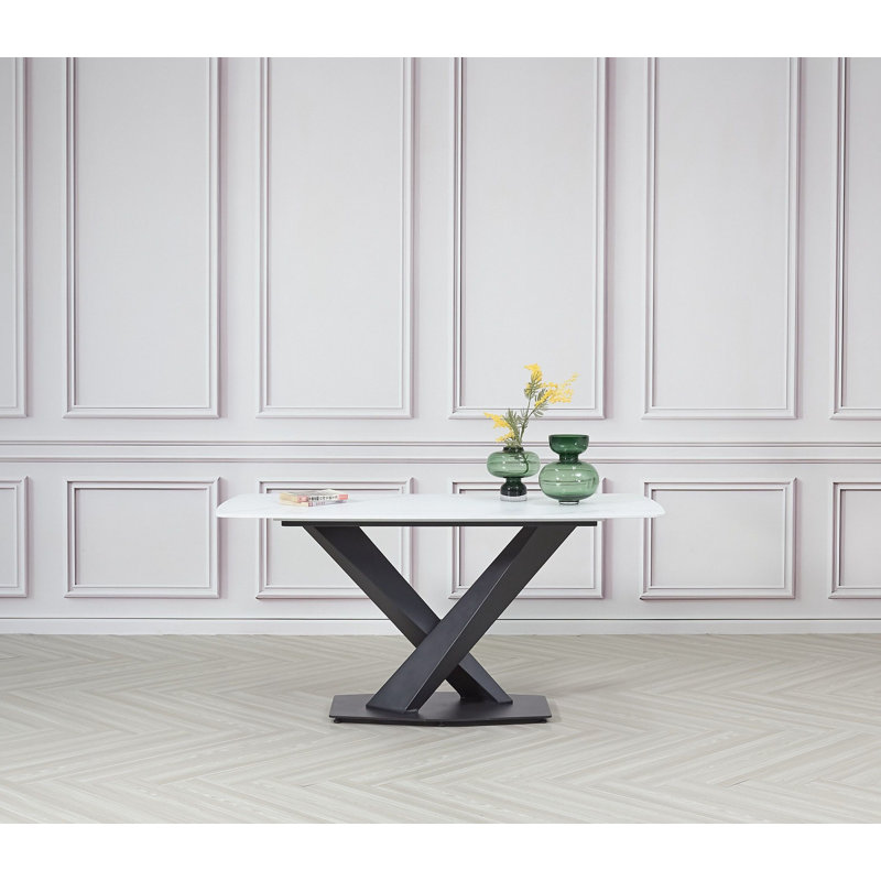 Judsonia Stone Top Metal Base Dining Table